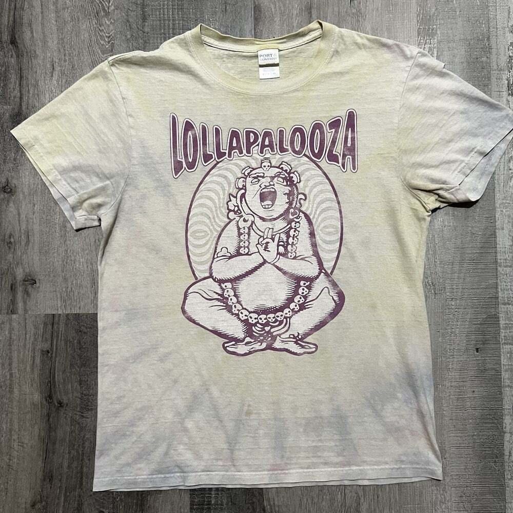 Lollapalooza Buddha T Shirt Y2K Tie Dye Chicago Music Festival Band Tee Sz Small